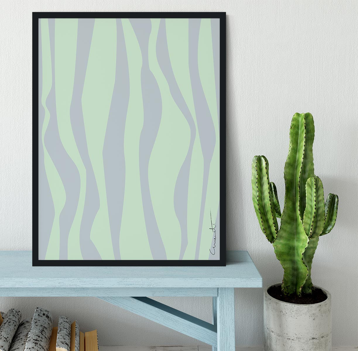 Wavy Stripes Framed Print - Canvas Art Rocks - 2