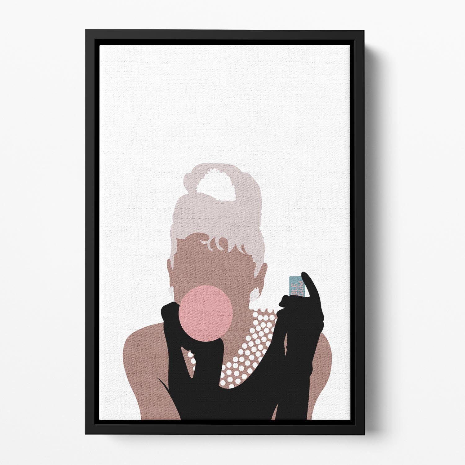 Bubblegum Girl Floating Framed Canvas - Canvas Art Rocks - 2