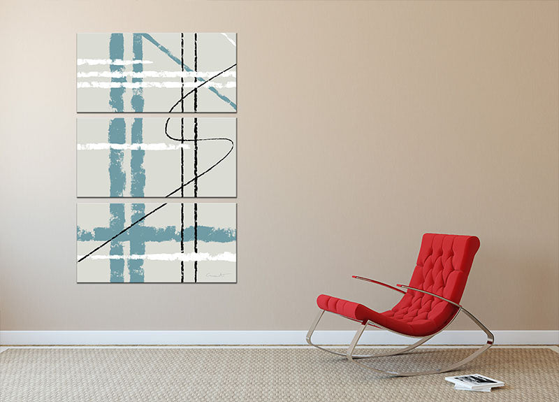 Messy Lines 3 Split Panel Canvas Print - Canvas Art Rocks - 2