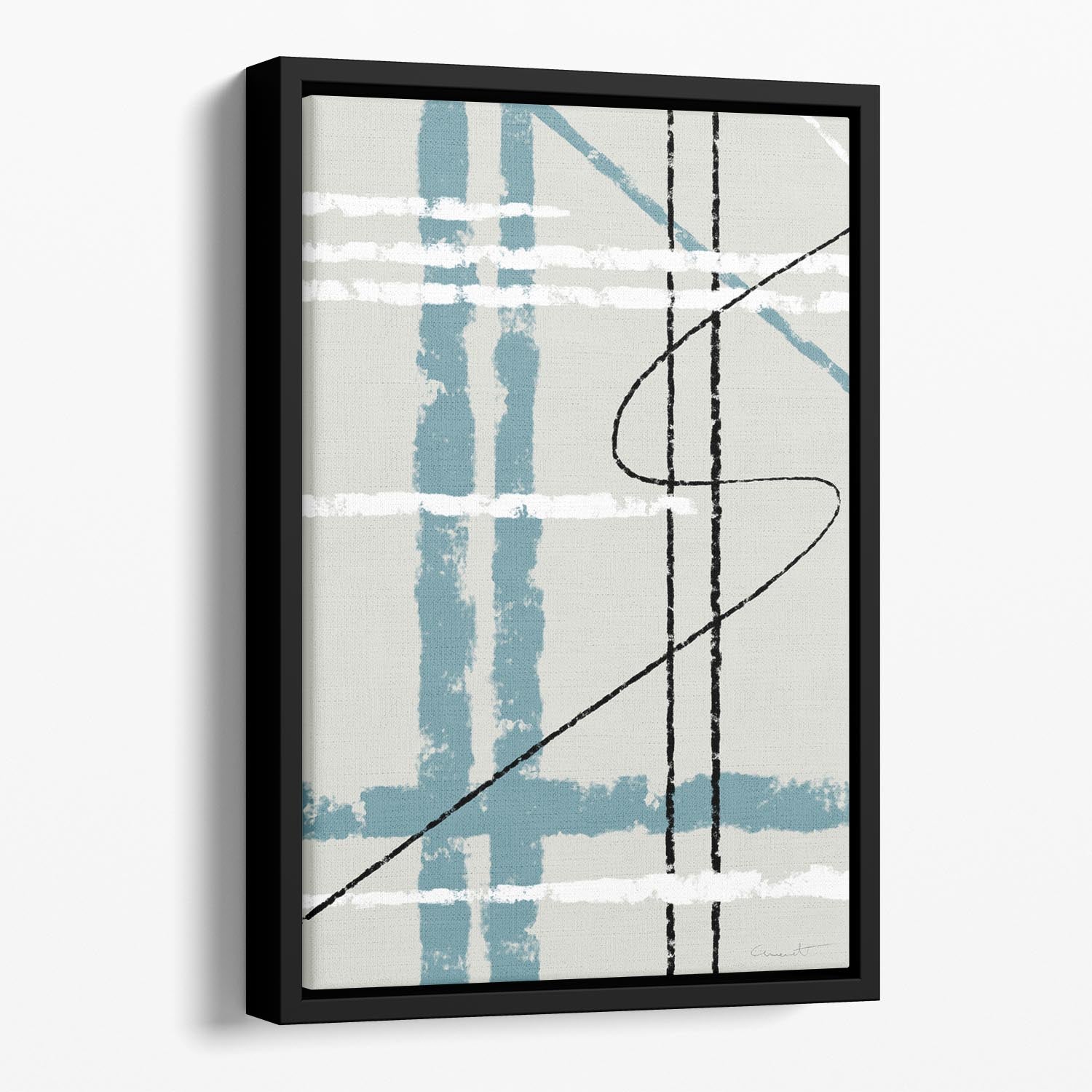 Messy Lines Floating Framed Canvas - Canvas Art Rocks - 1