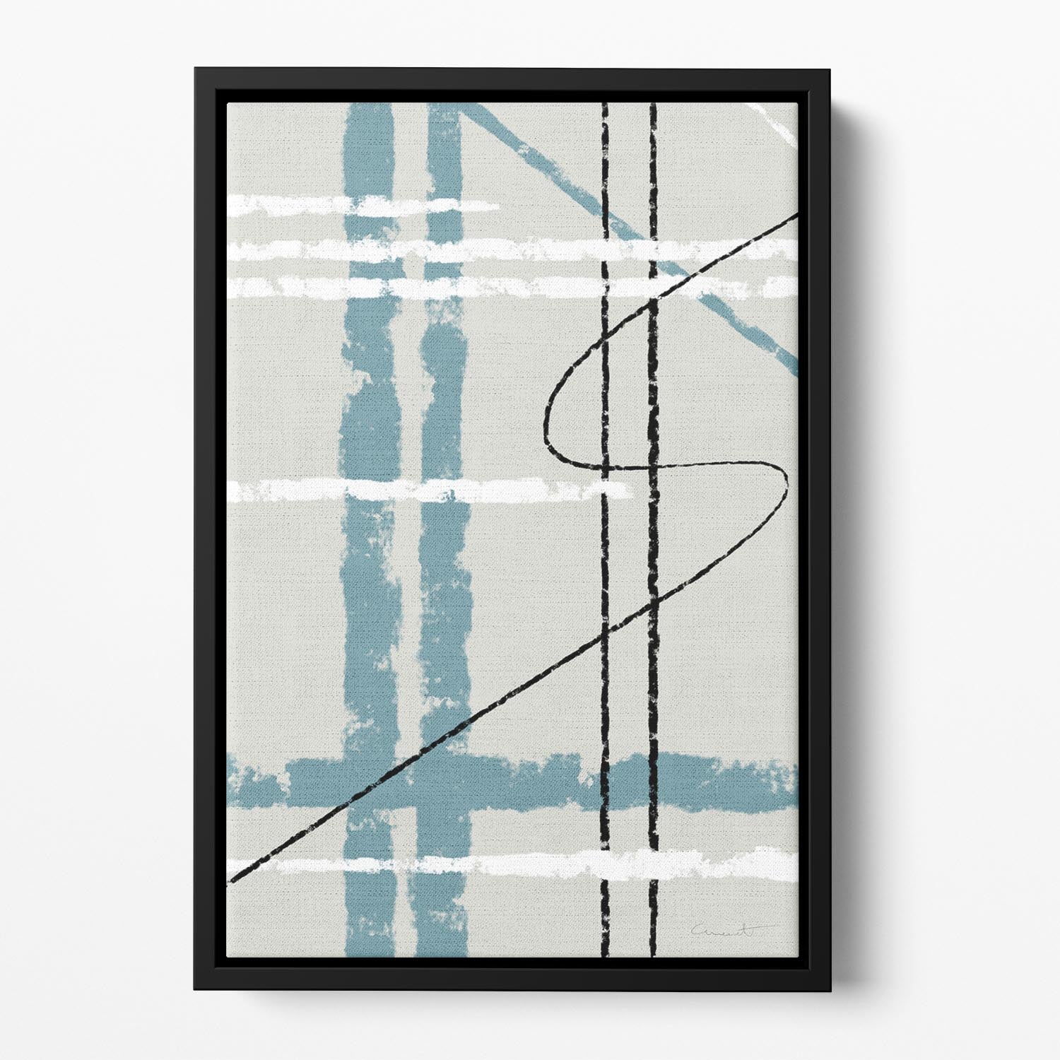 Messy Lines Floating Framed Canvas - Canvas Art Rocks - 2