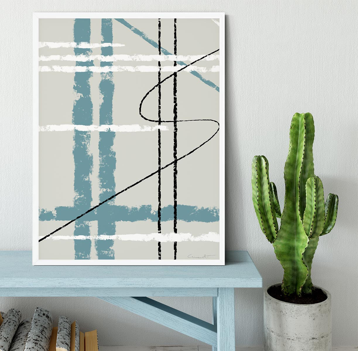 Messy Lines Framed Print - Canvas Art Rocks -6