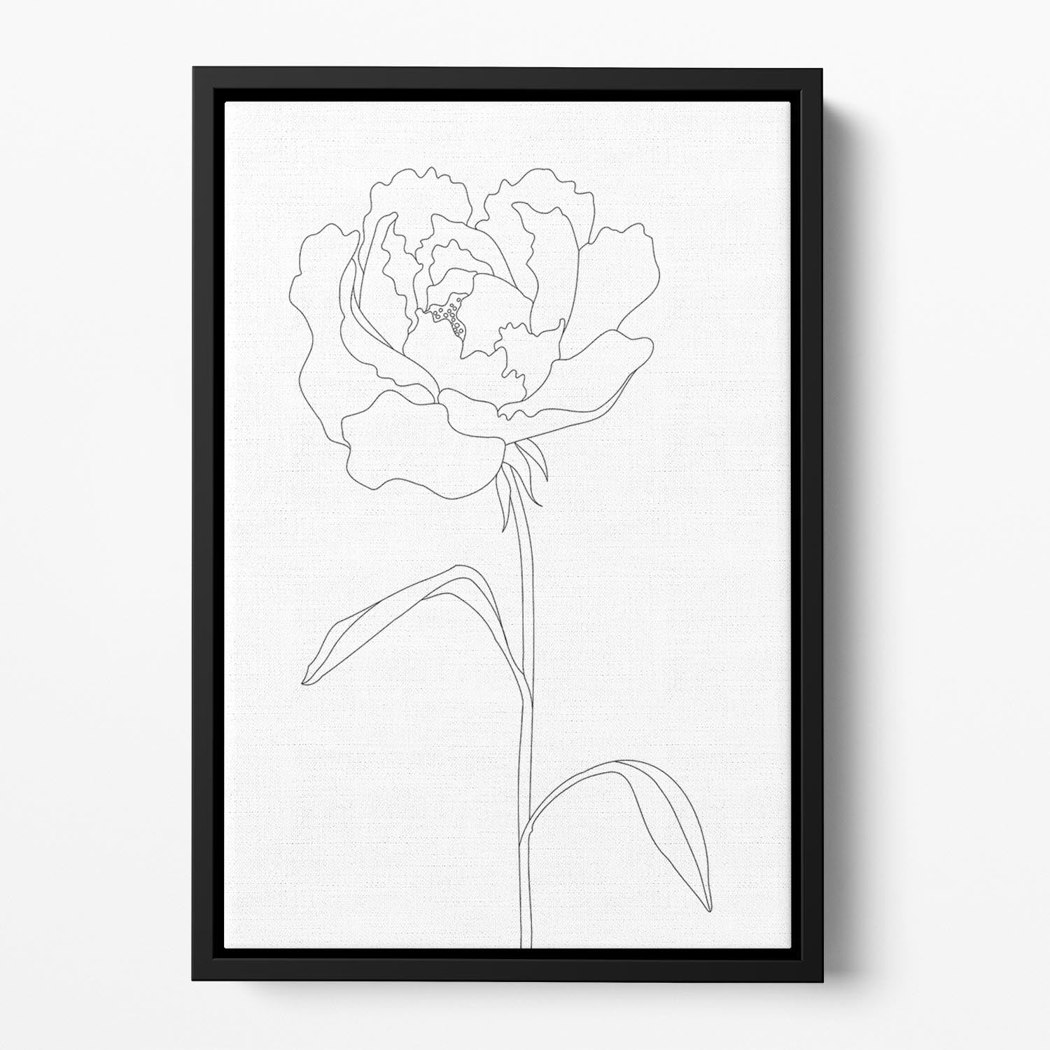 Peony Lines Floating Framed Canvas - Canvas Art Rocks - 2