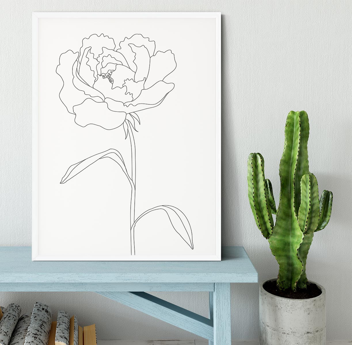 Peony Lines Framed Print - Canvas Art Rocks -6