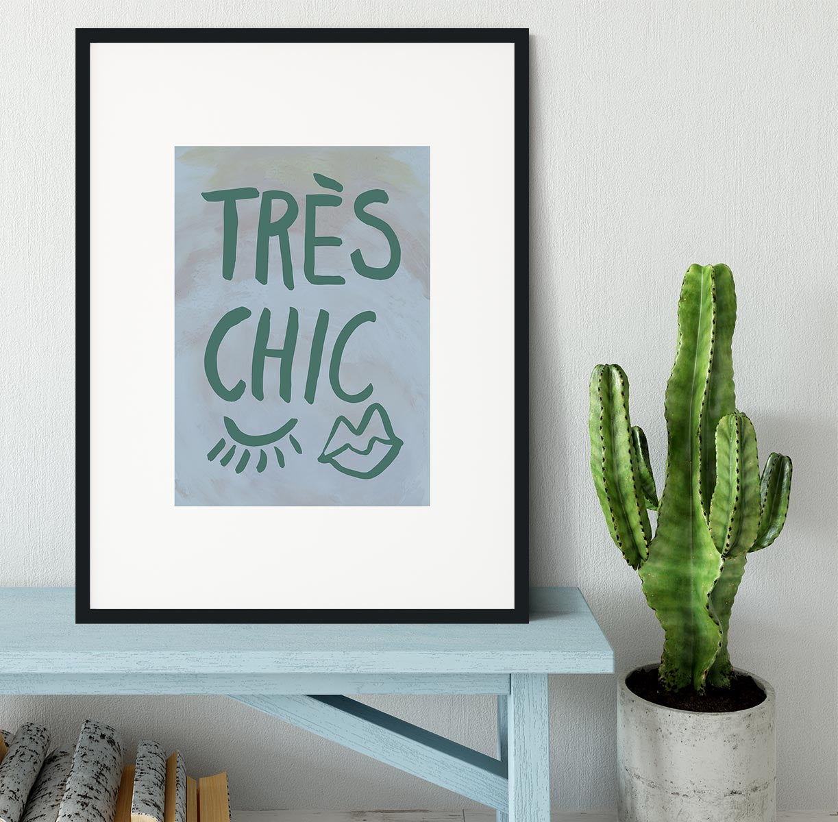 TrAus Chic Blue Frame Framed Print - Canvas Art Rocks - 1