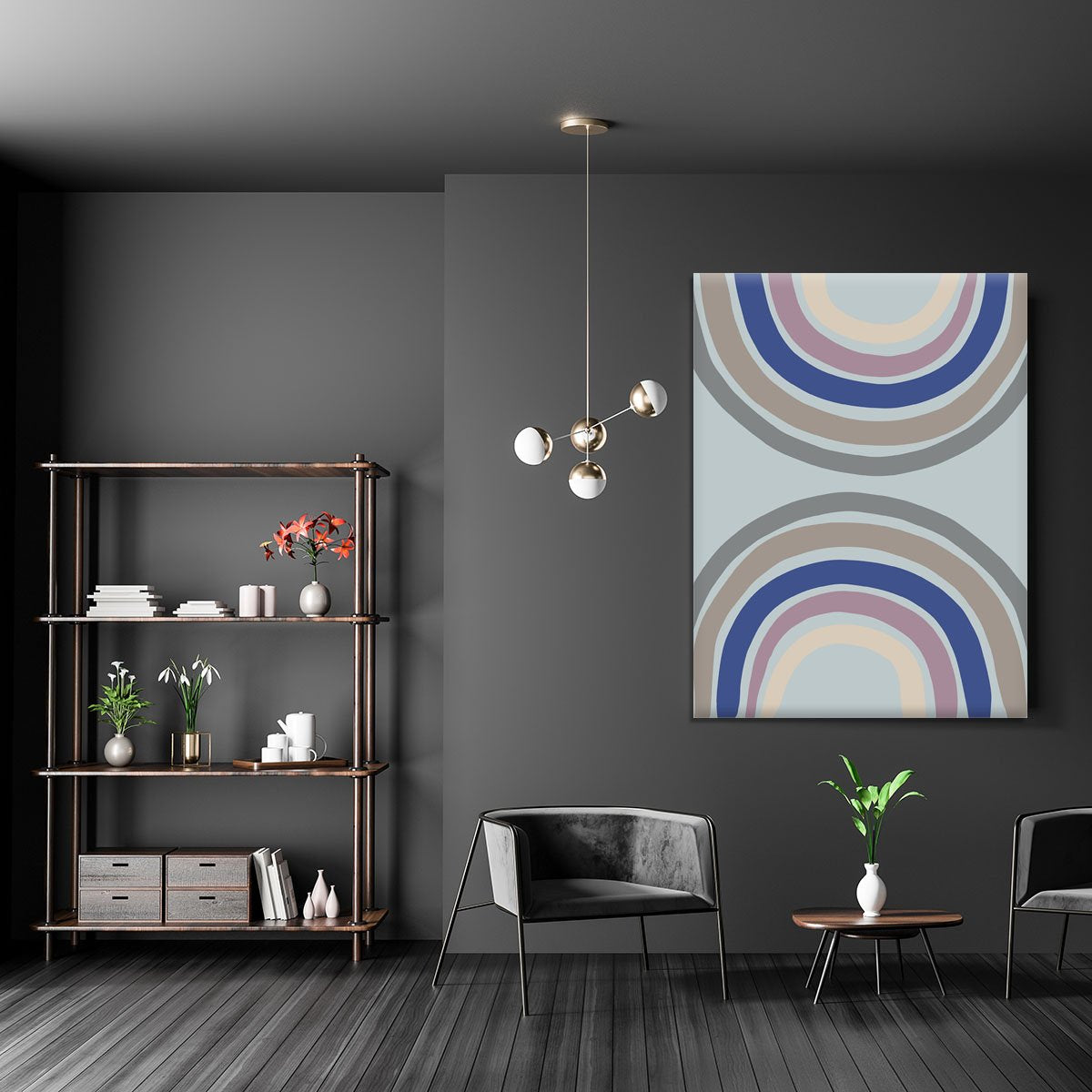 Double Rainbow Blue Canvas Print or Poster - Canvas Art Rocks - 5