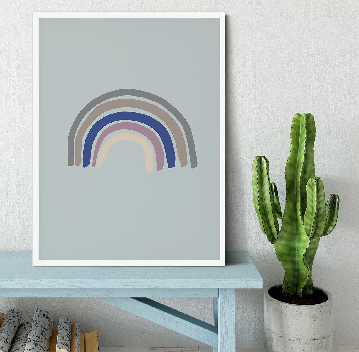 Rainbow Blue Framed Print - Canvas Art Rocks -6