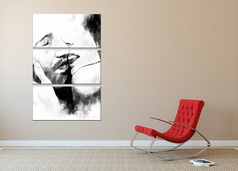 Kiss Close 3 Split Panel Canvas Print - Canvas Art Rocks - 2