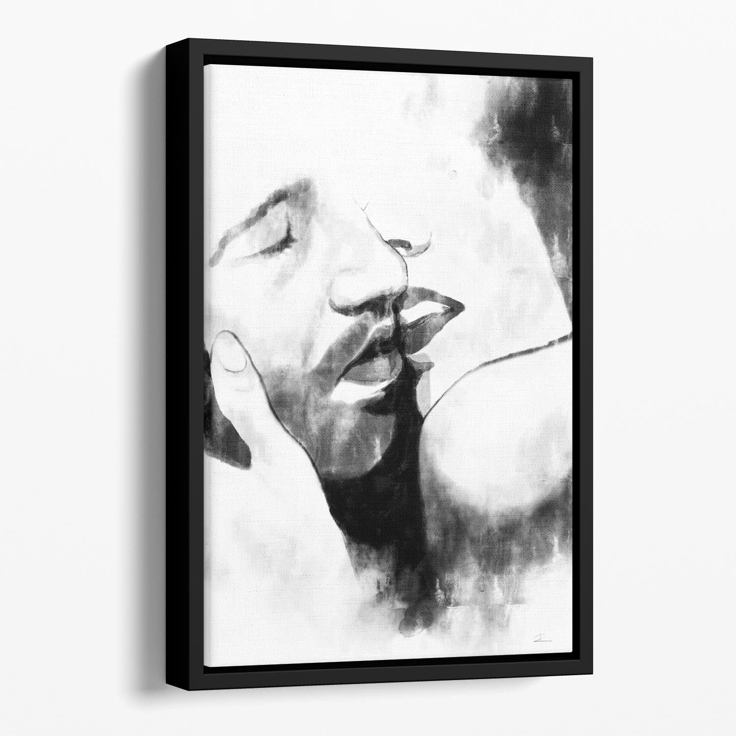 Kiss Close Floating Framed Canvas - Canvas Art Rocks - 1