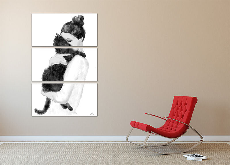 Cat Lover 3 Split Panel Canvas Print - Canvas Art Rocks - 2