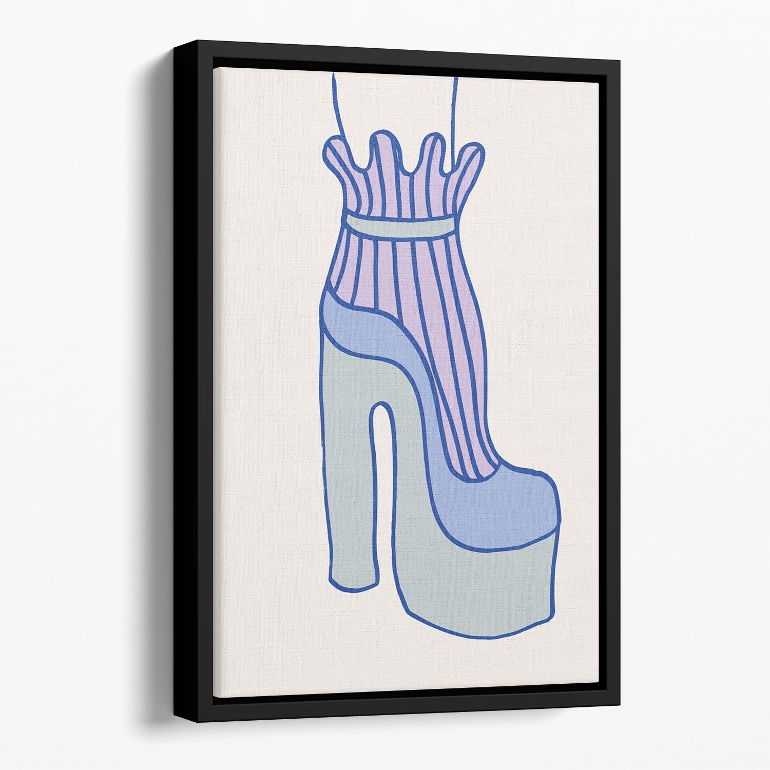 Blue Heel Floating Framed Canvas - Canvas Art Rocks - 1