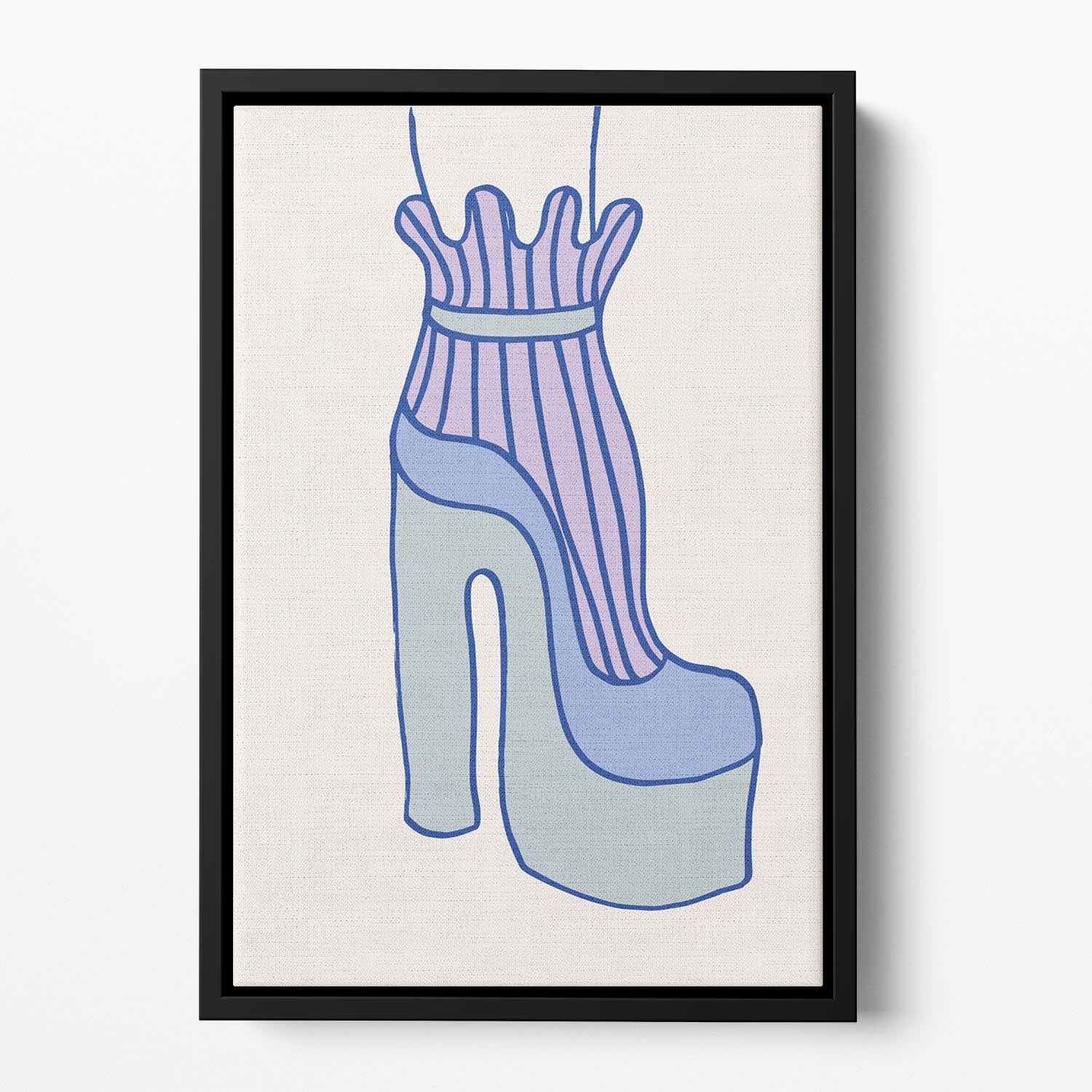 Blue Heel Floating Framed Canvas - Canvas Art Rocks - 2