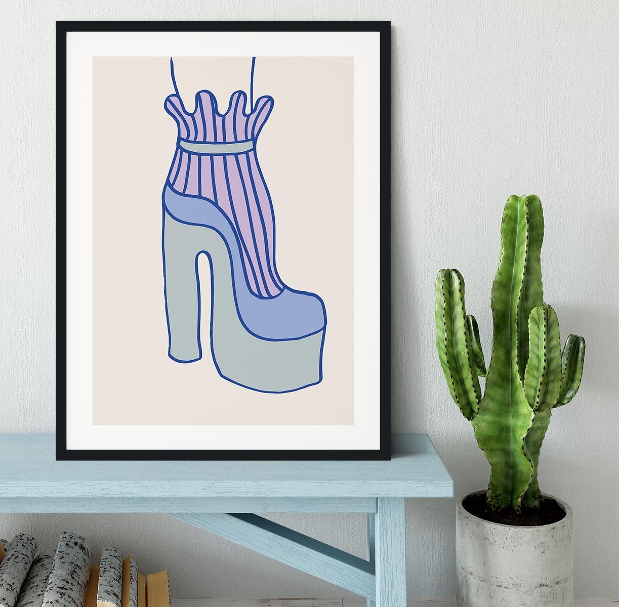 Blue Heel Framed Print - Canvas Art Rocks - 1