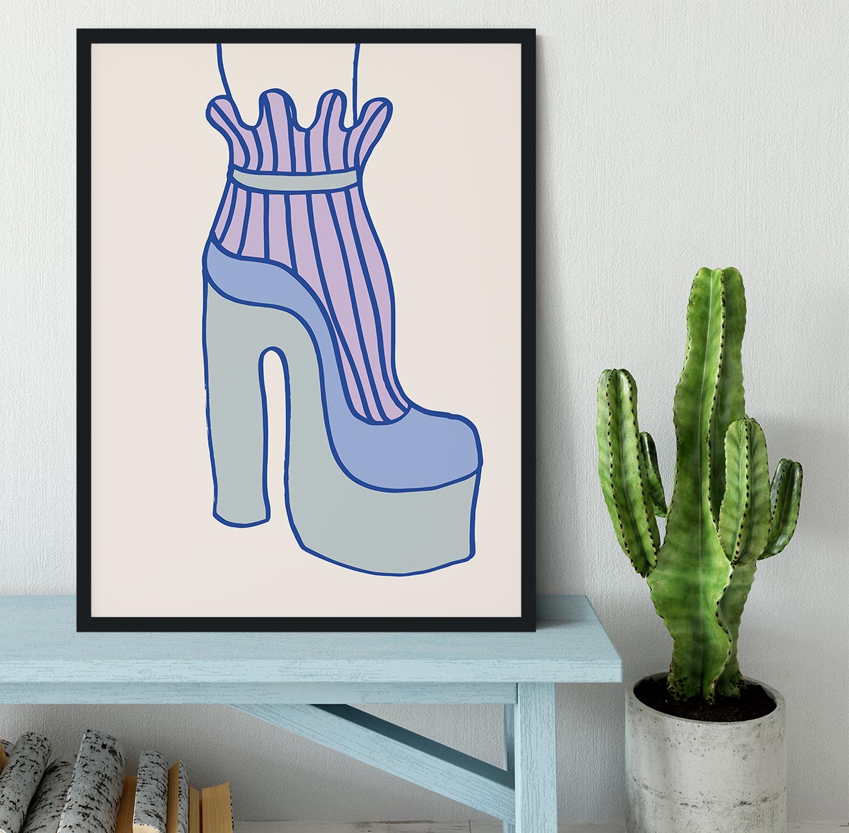 Blue Heel Framed Print - Canvas Art Rocks - 2