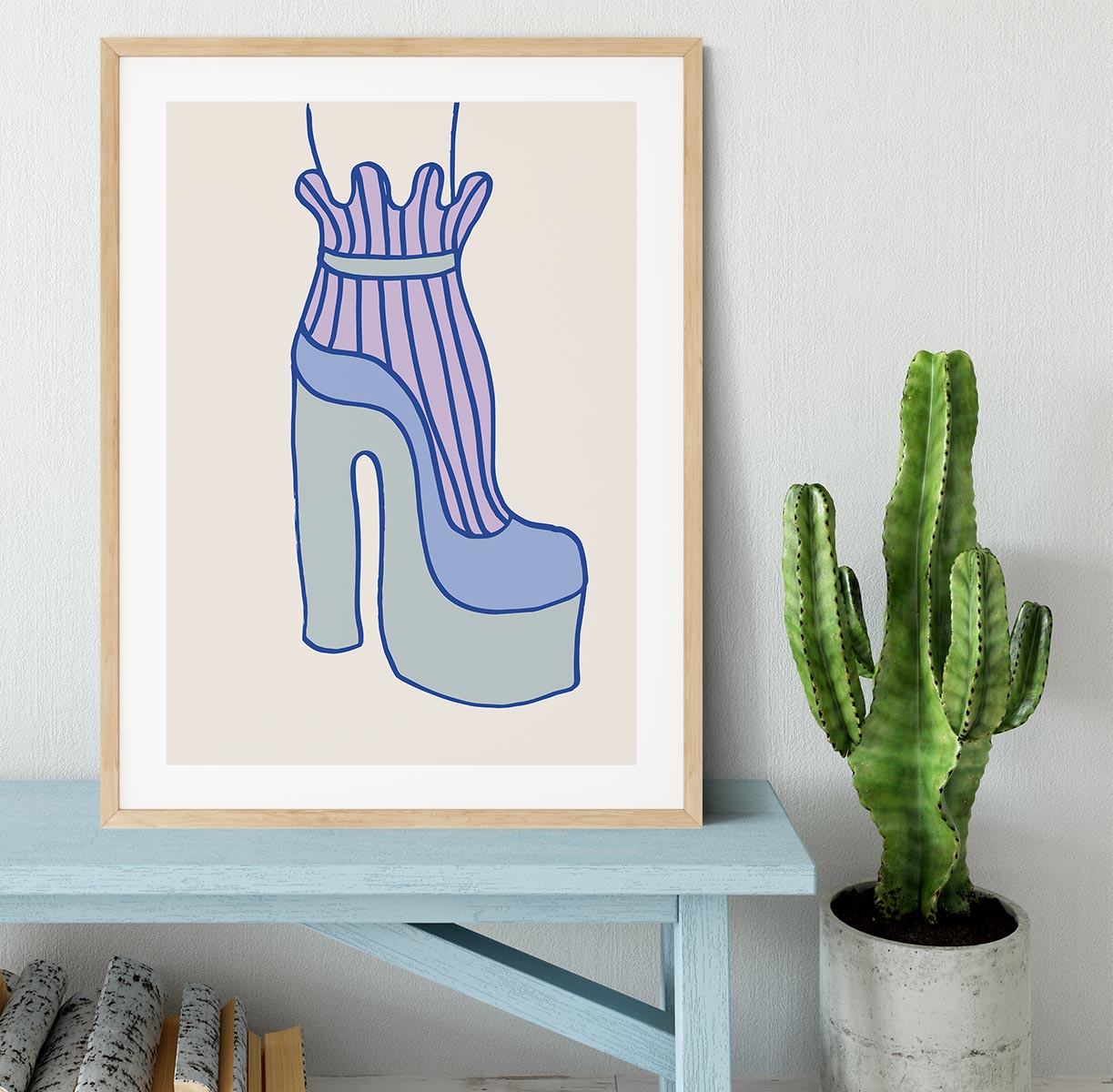 Blue Heel Framed Print - Canvas Art Rocks - 3