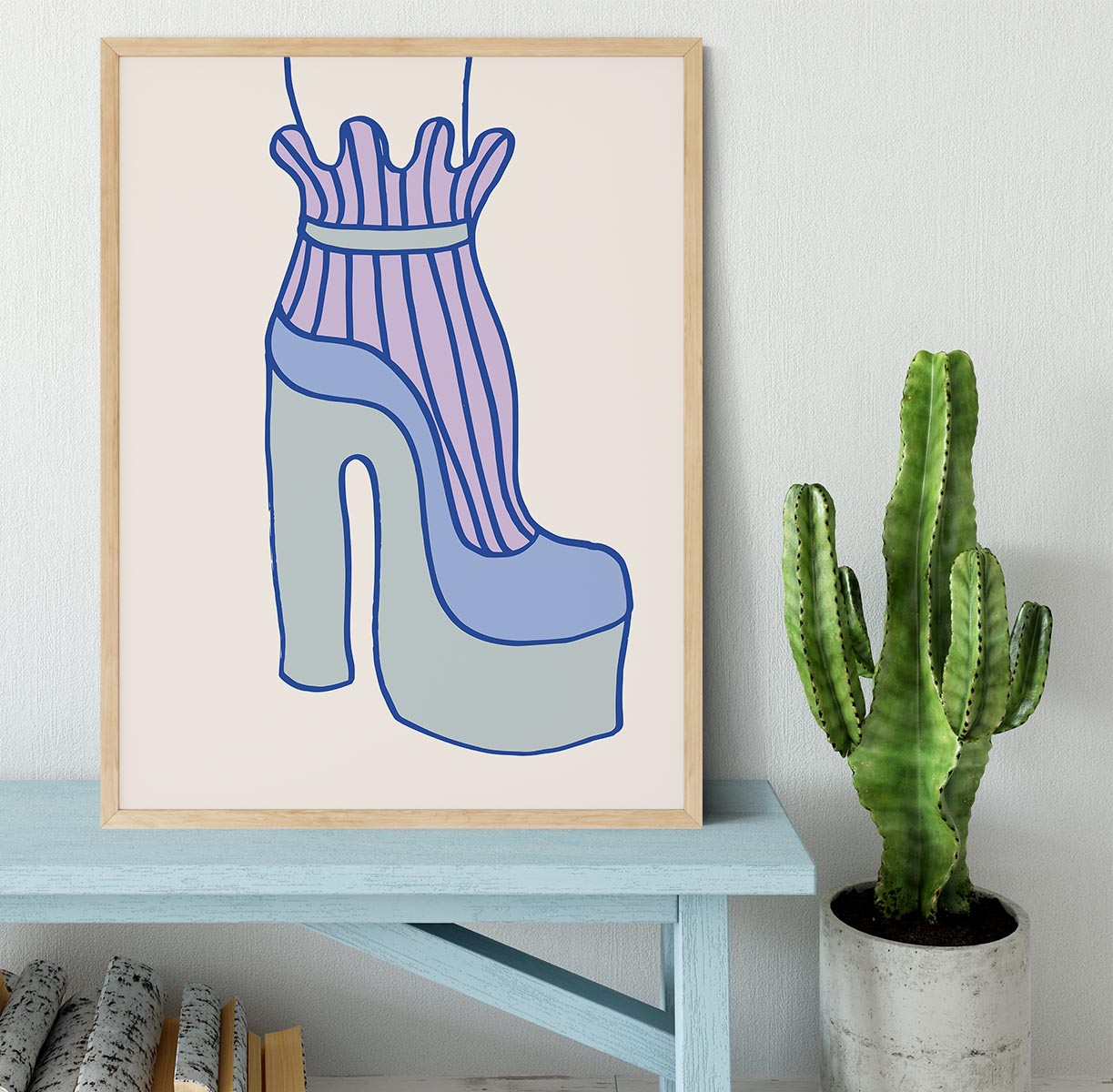 Blue Heel Framed Print - Canvas Art Rocks - 4