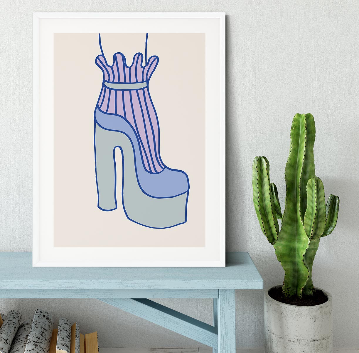 Blue Heel Framed Print - Canvas Art Rocks - 5