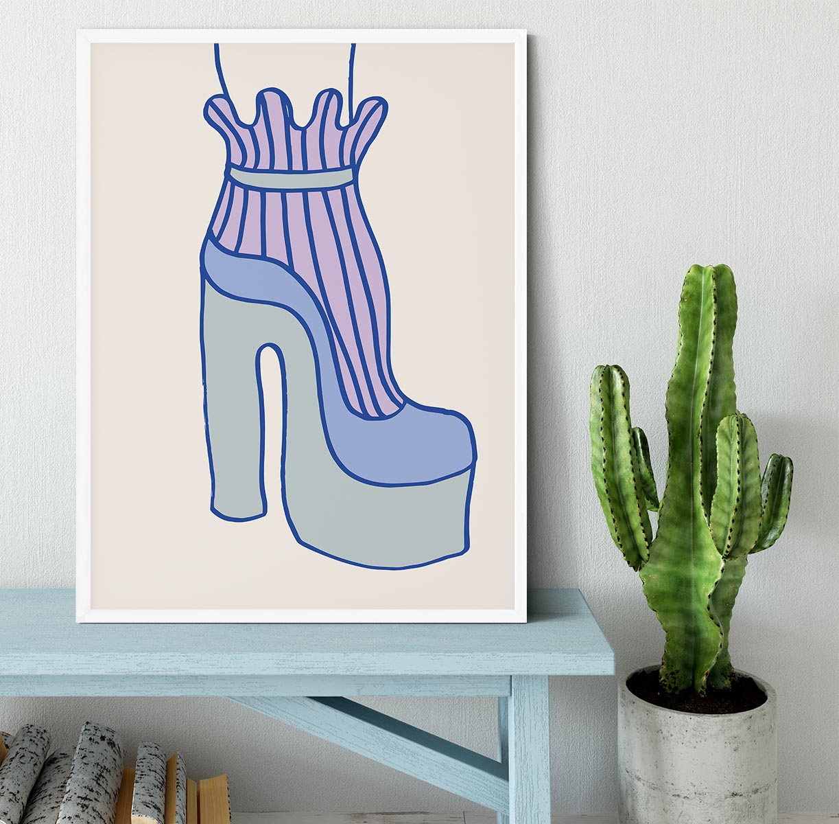 Blue Heel Framed Print - Canvas Art Rocks -6