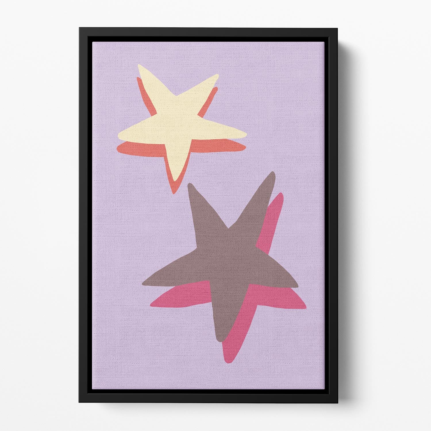 Lilac Star Floating Framed Canvas - Canvas Art Rocks - 2