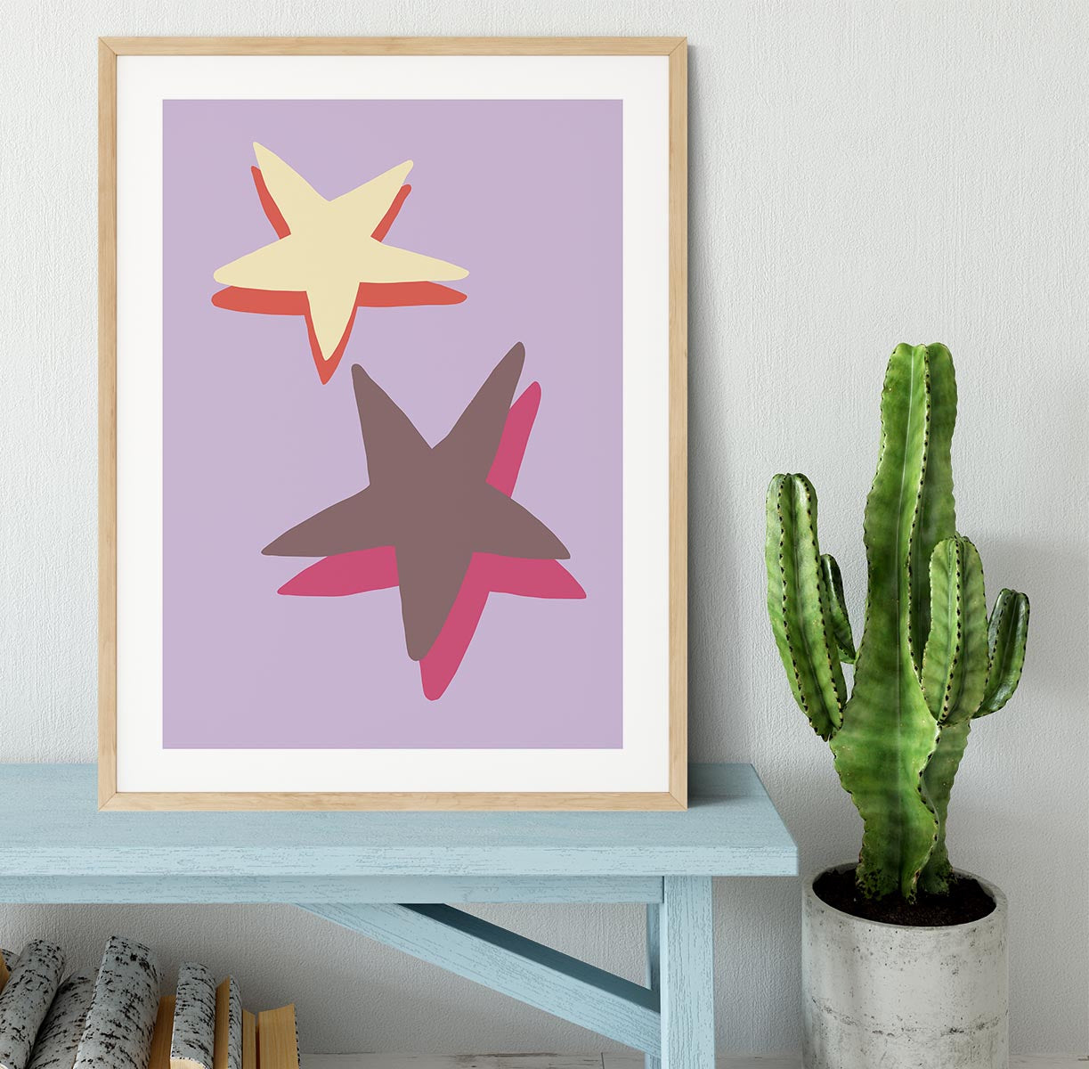 Lilac Star Framed Print - Canvas Art Rocks - 3