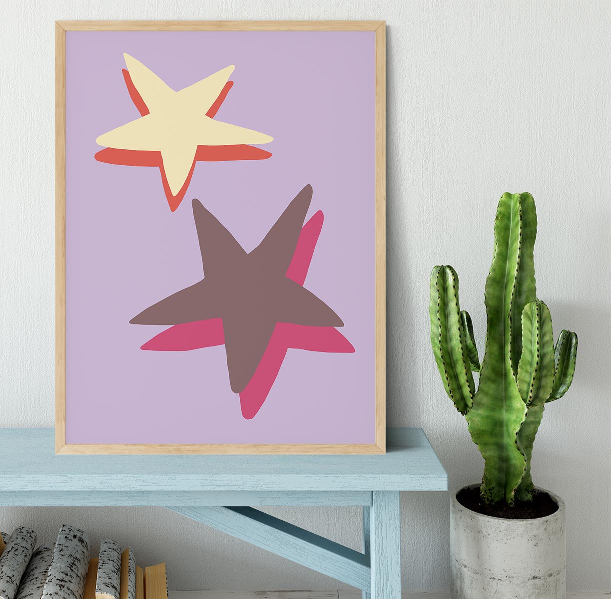 Lilac Star Framed Print - Canvas Art Rocks - 4