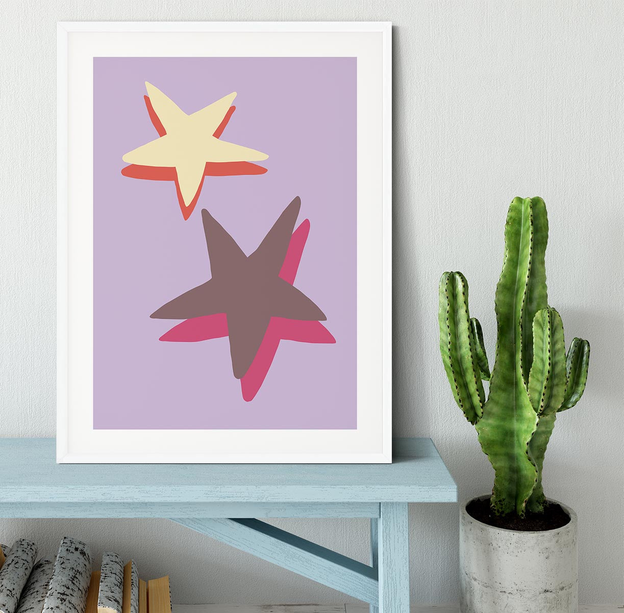 Lilac Star Framed Print - Canvas Art Rocks - 5