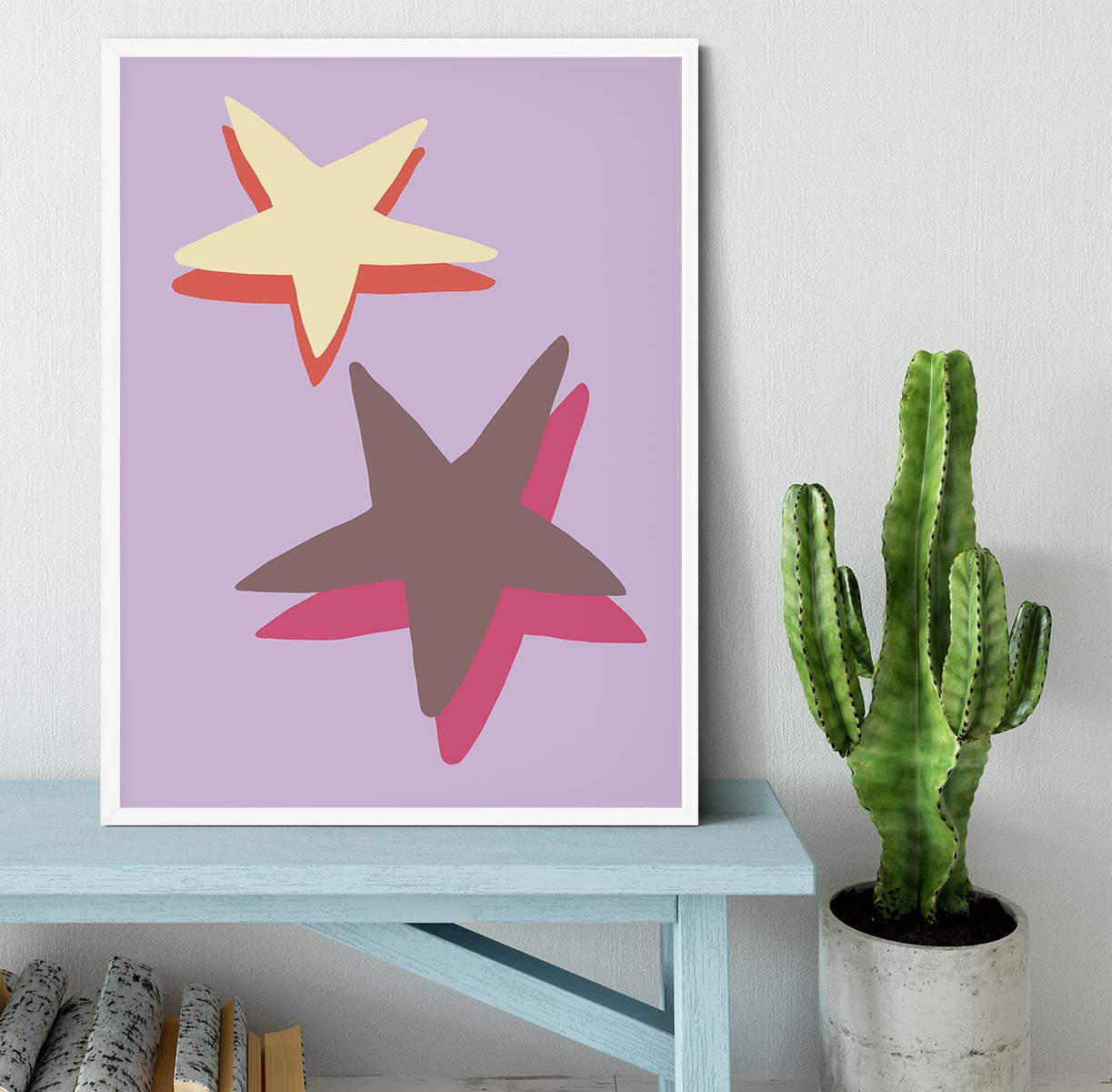 Lilac Star Framed Print - Canvas Art Rocks -6