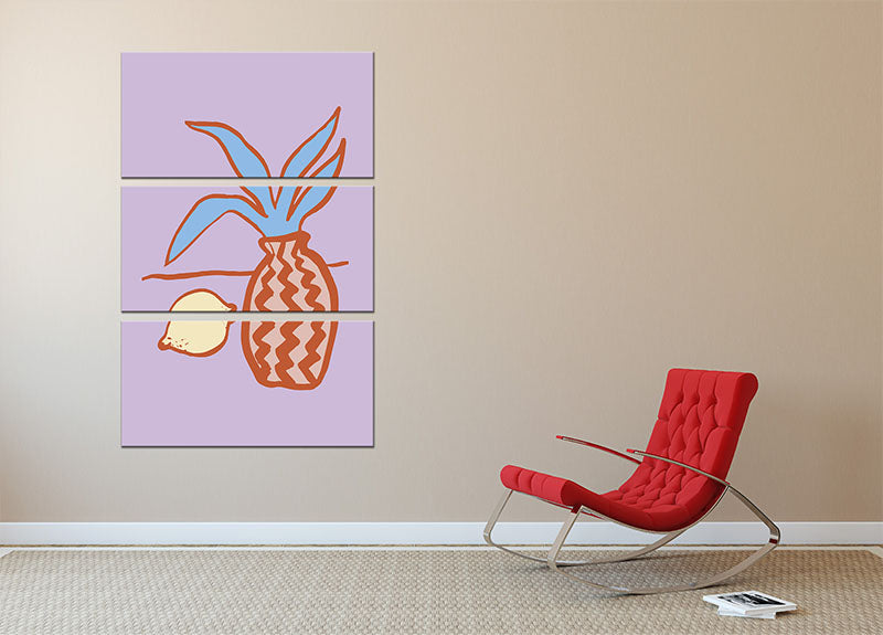 Lilac Lemon 3 Split Panel Canvas Print - Canvas Art Rocks - 2