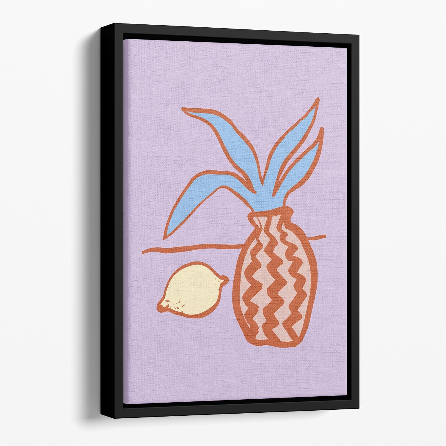 Lilac Lemon Floating Framed Canvas - Canvas Art Rocks - 1