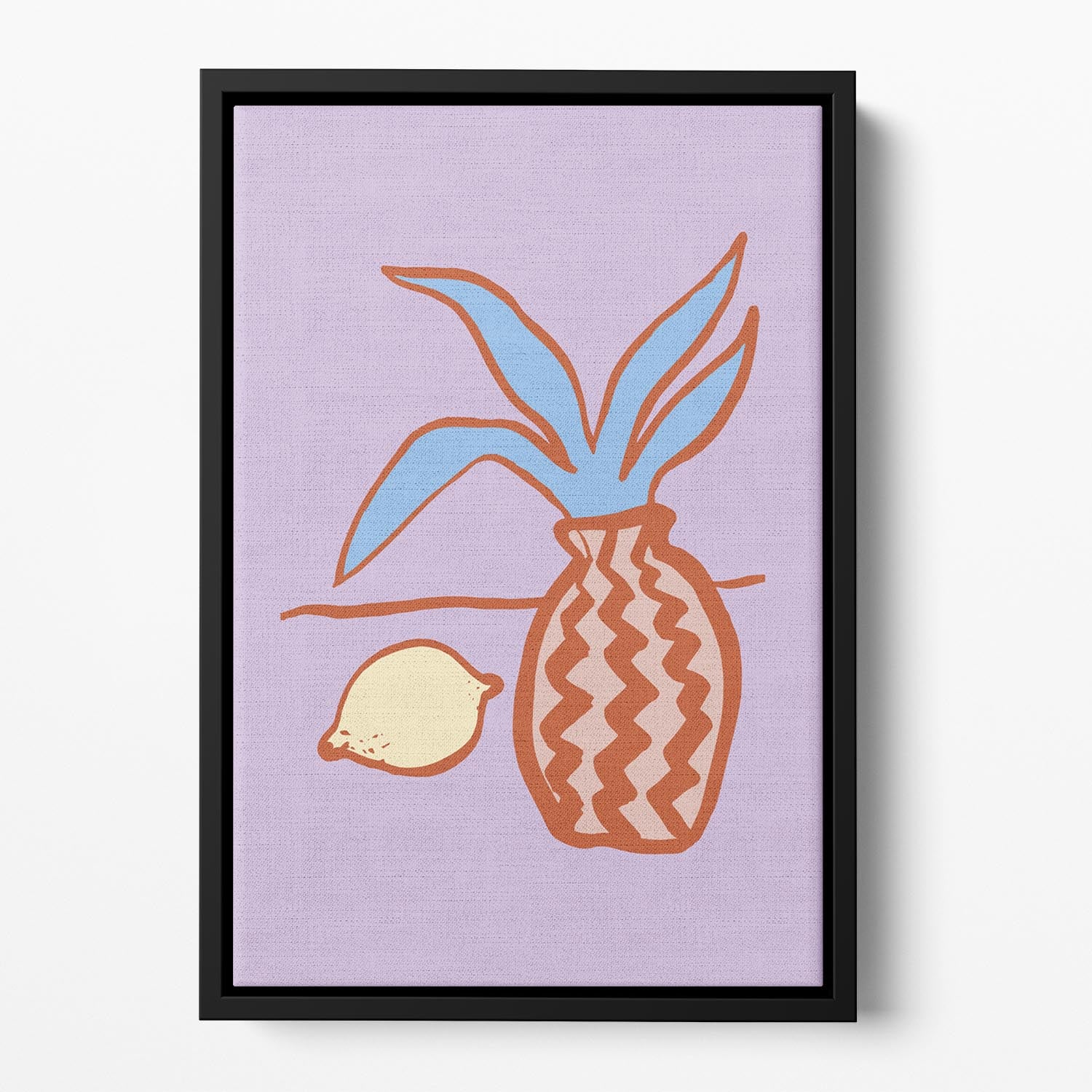 Lilac Lemon Floating Framed Canvas - Canvas Art Rocks - 2