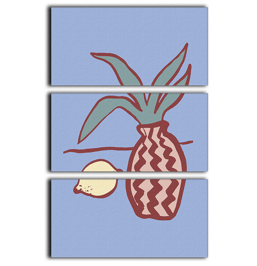 Blue Lemon 3 Split Panel Canvas Print - Canvas Art Rocks - 1