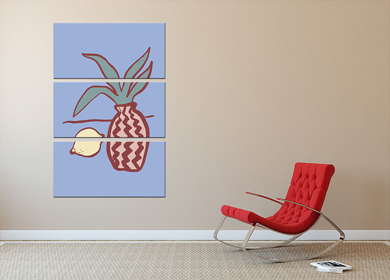 Blue Lemon 3 Split Panel Canvas Print - Canvas Art Rocks - 2