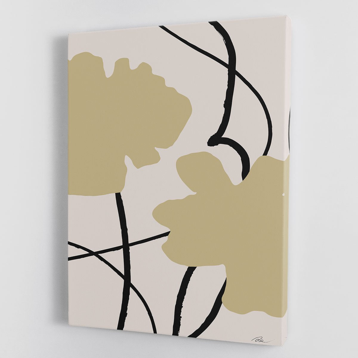 Beige Flowers 02 Canvas Print or Poster - Canvas Art Rocks - 1