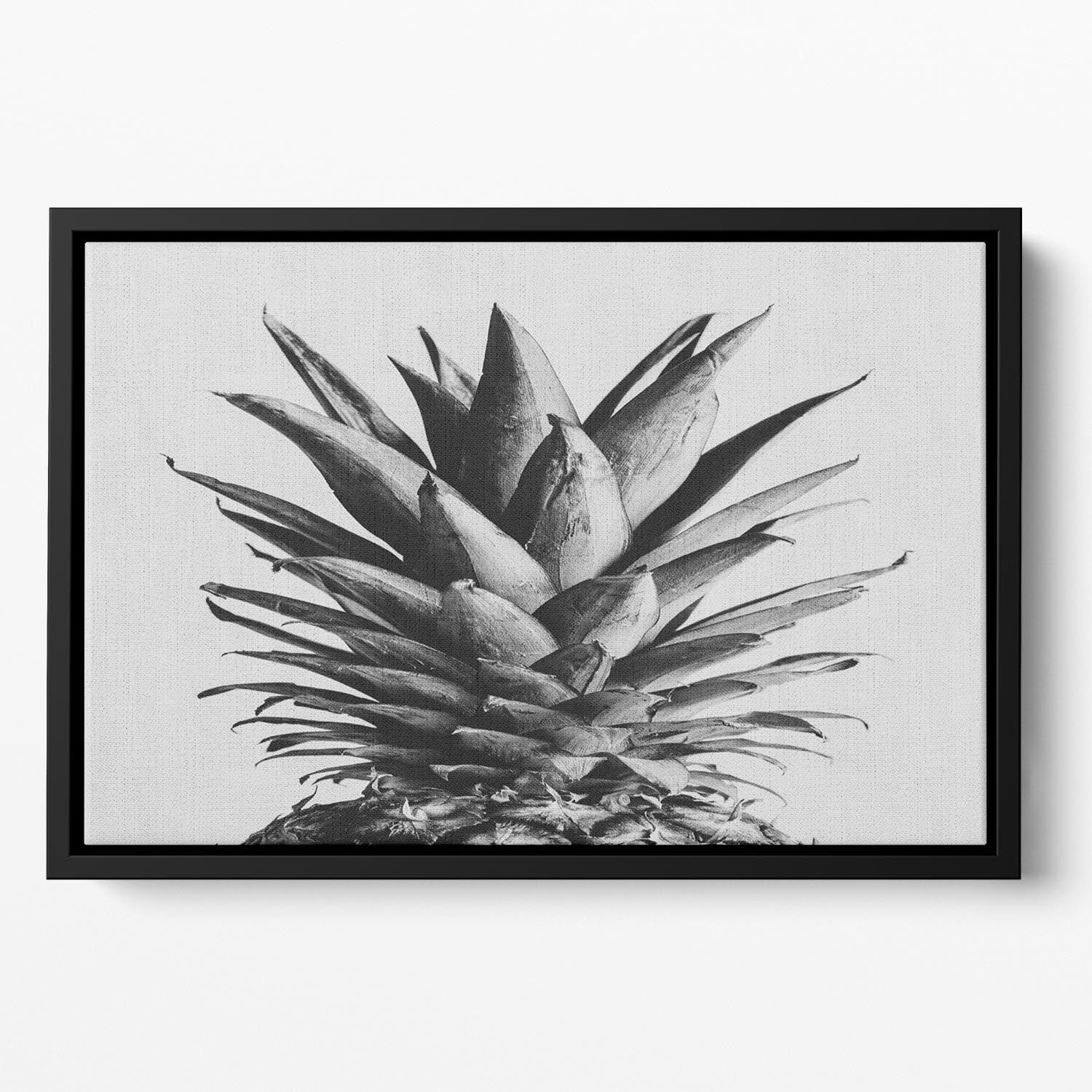 Pinapple Black a White 05 Floating Framed Canvas - Canvas Art Rocks - 2