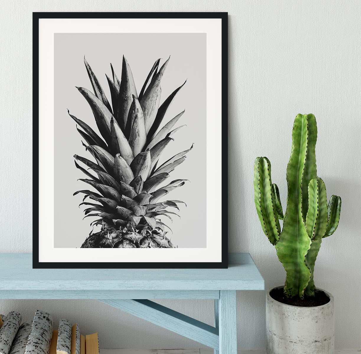 Pinapple Black a White 05 Framed Print - Canvas Art Rocks - 1