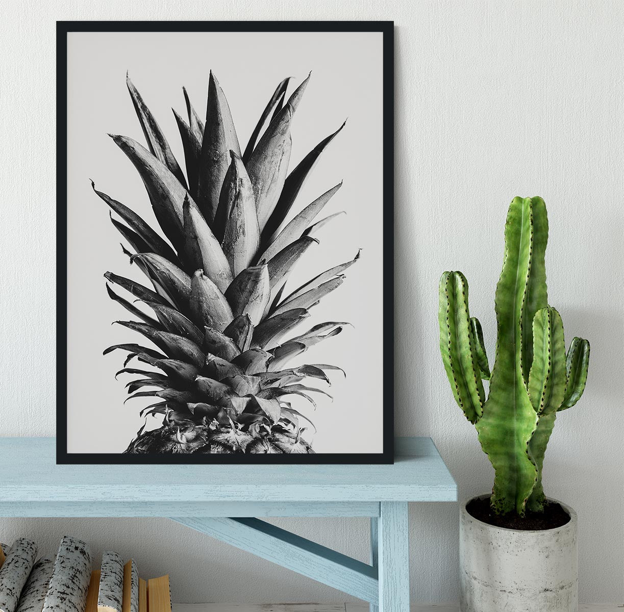 Pinapple Black a White 05 Framed Print - Canvas Art Rocks - 2