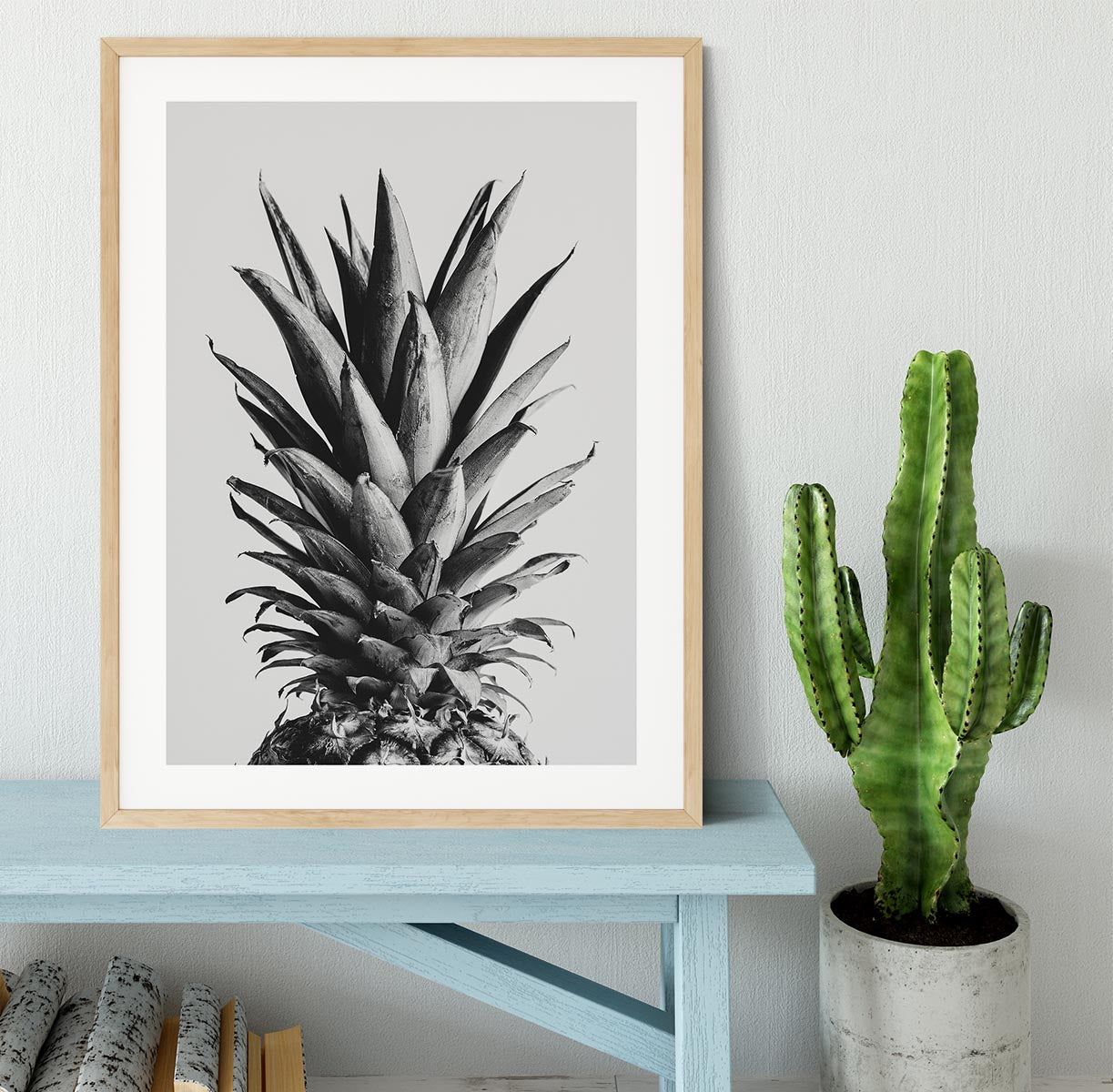 Pinapple Black a White 05 Framed Print - Canvas Art Rocks - 3