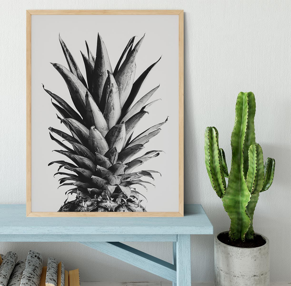 Pinapple Black a White 05 Framed Print - Canvas Art Rocks - 4