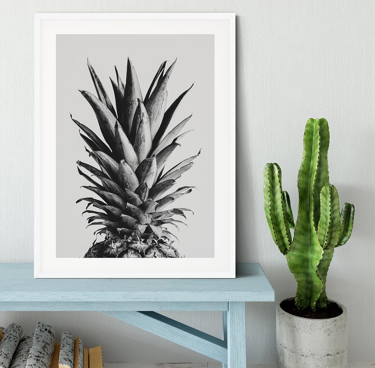 Pinapple Black a White 05 Framed Print - Canvas Art Rocks - 5