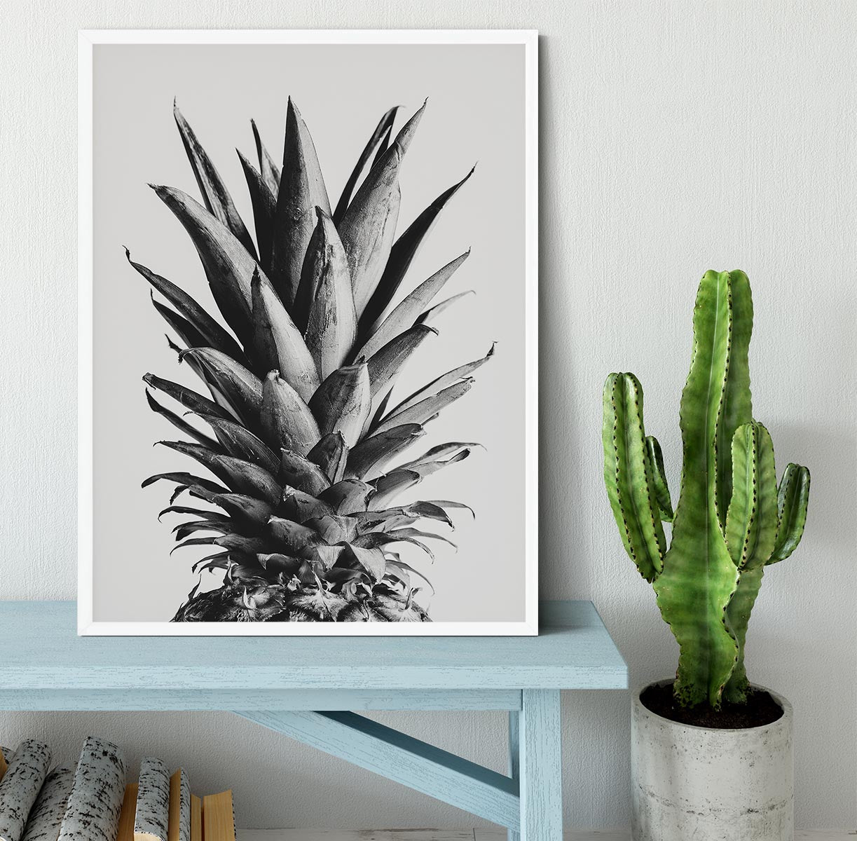 Pinapple Black a White 05 Framed Print - Canvas Art Rocks -6