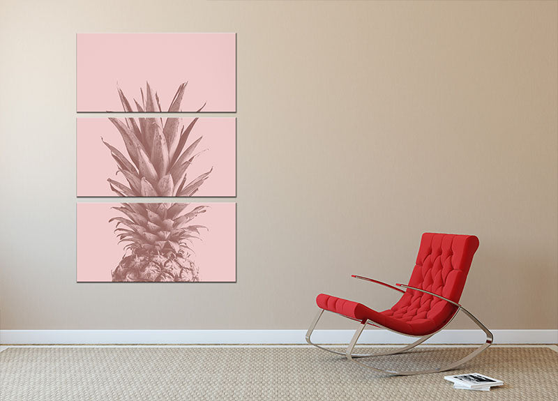 Pinapple Pink 05 3 Split Panel Canvas Print - Canvas Art Rocks - 2