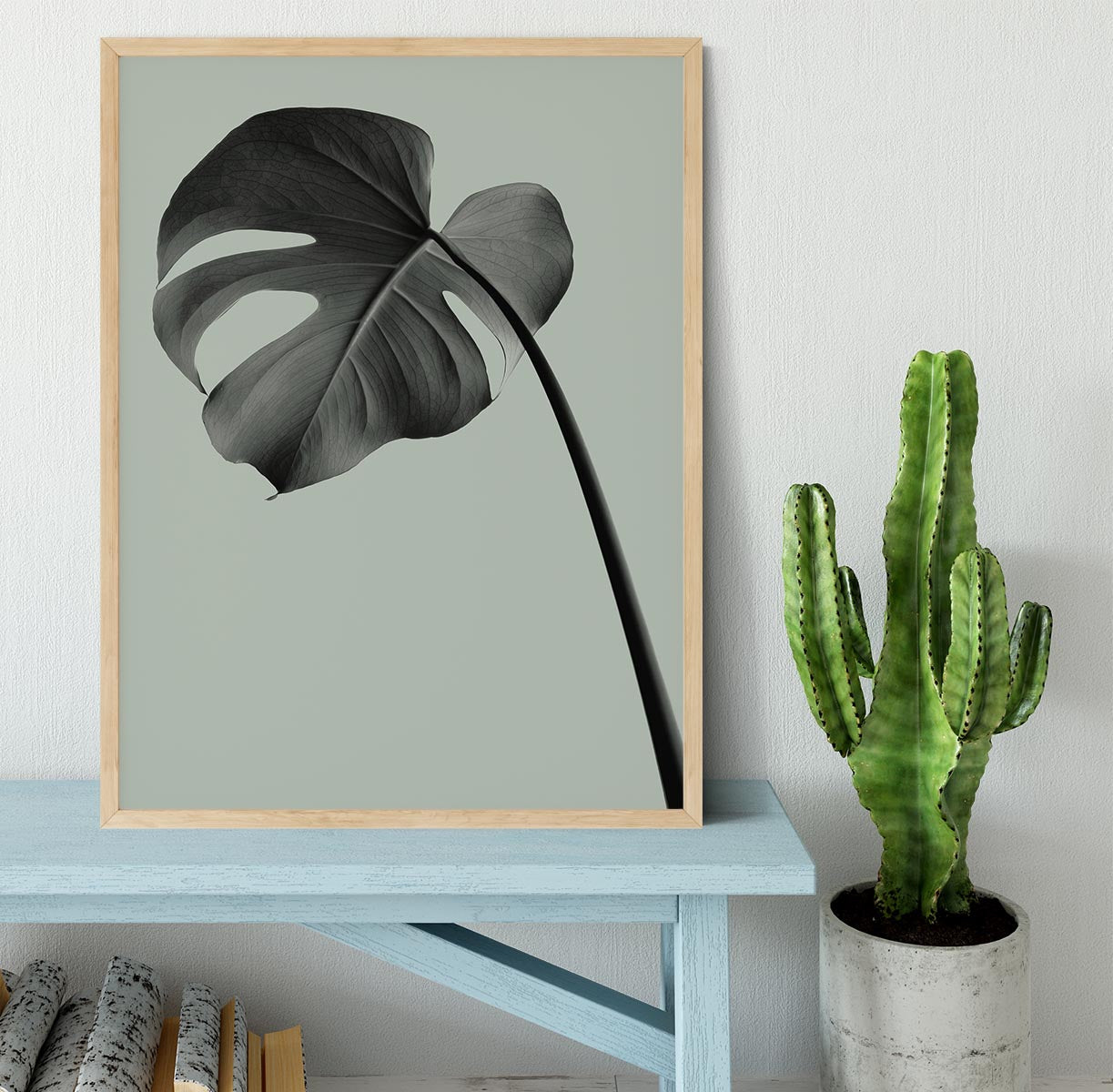 Monstera Teal 02 Framed Print - Canvas Art Rocks - 4