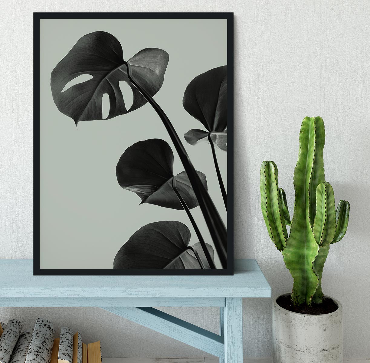 Monstera Teal 04 Framed Print - Canvas Art Rocks - 2