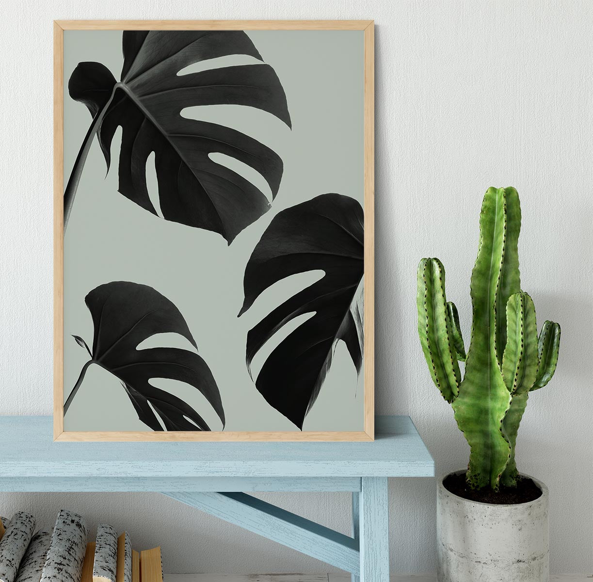 Monstera Teal 05 Framed Print - Canvas Art Rocks - 4