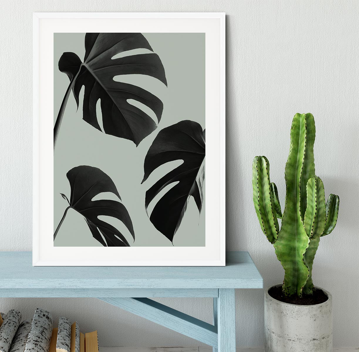 Monstera Teal 05 Framed Print - Canvas Art Rocks - 5