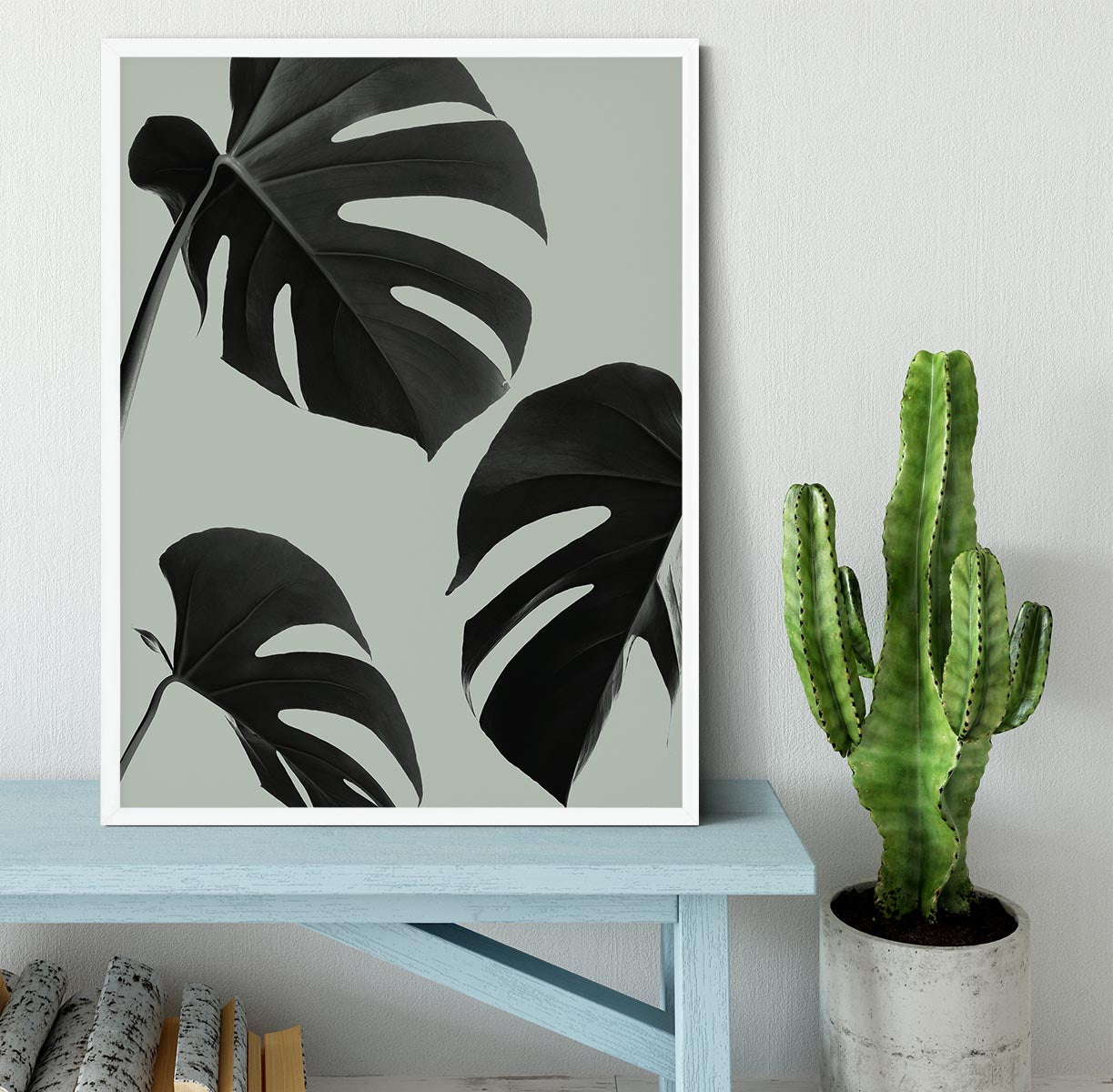 Monstera Teal 05 Framed Print - Canvas Art Rocks -6