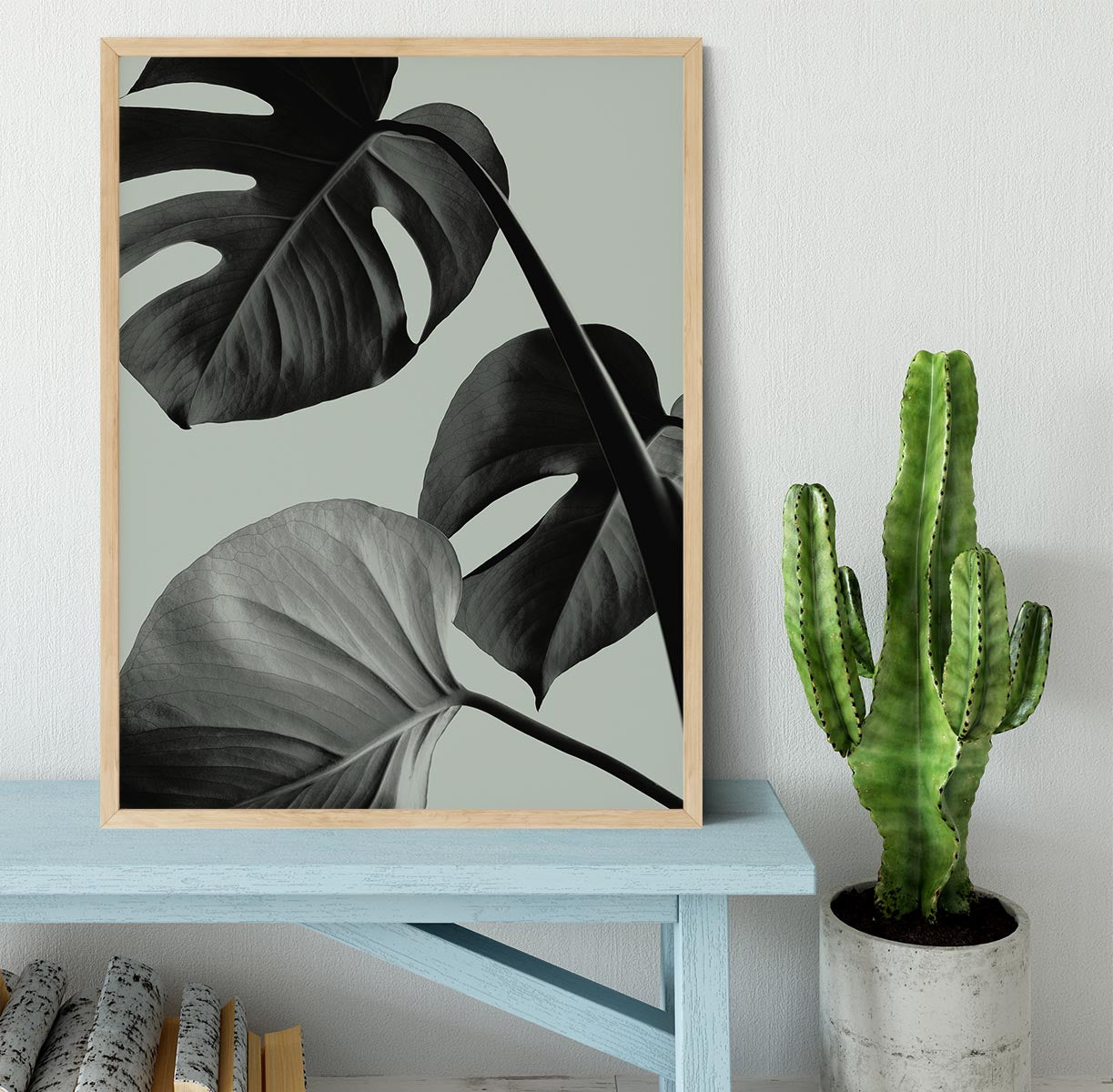 Monstera Teal 07 Framed Print - Canvas Art Rocks - 4