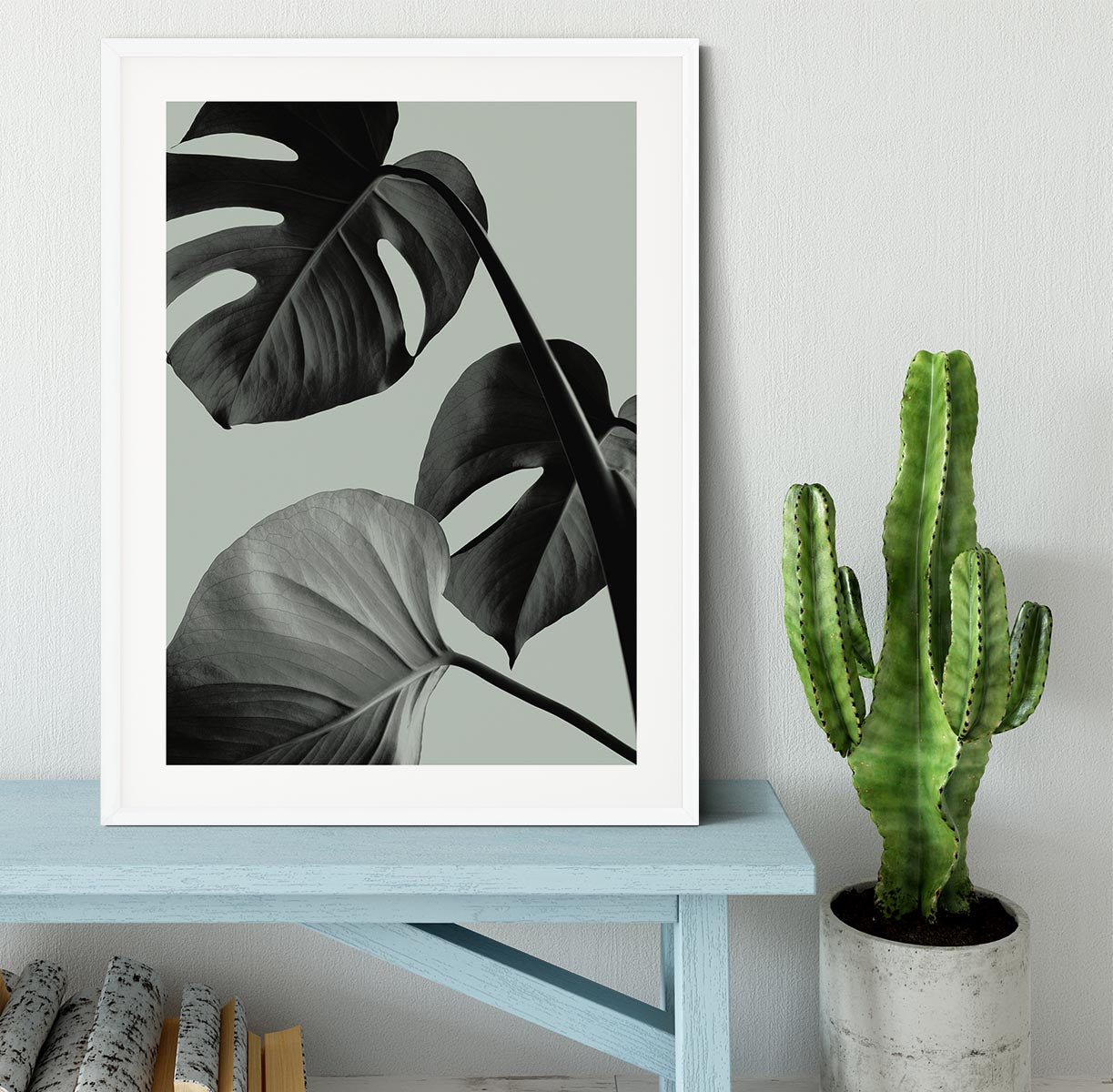 Monstera Teal 07 Framed Print - Canvas Art Rocks - 5