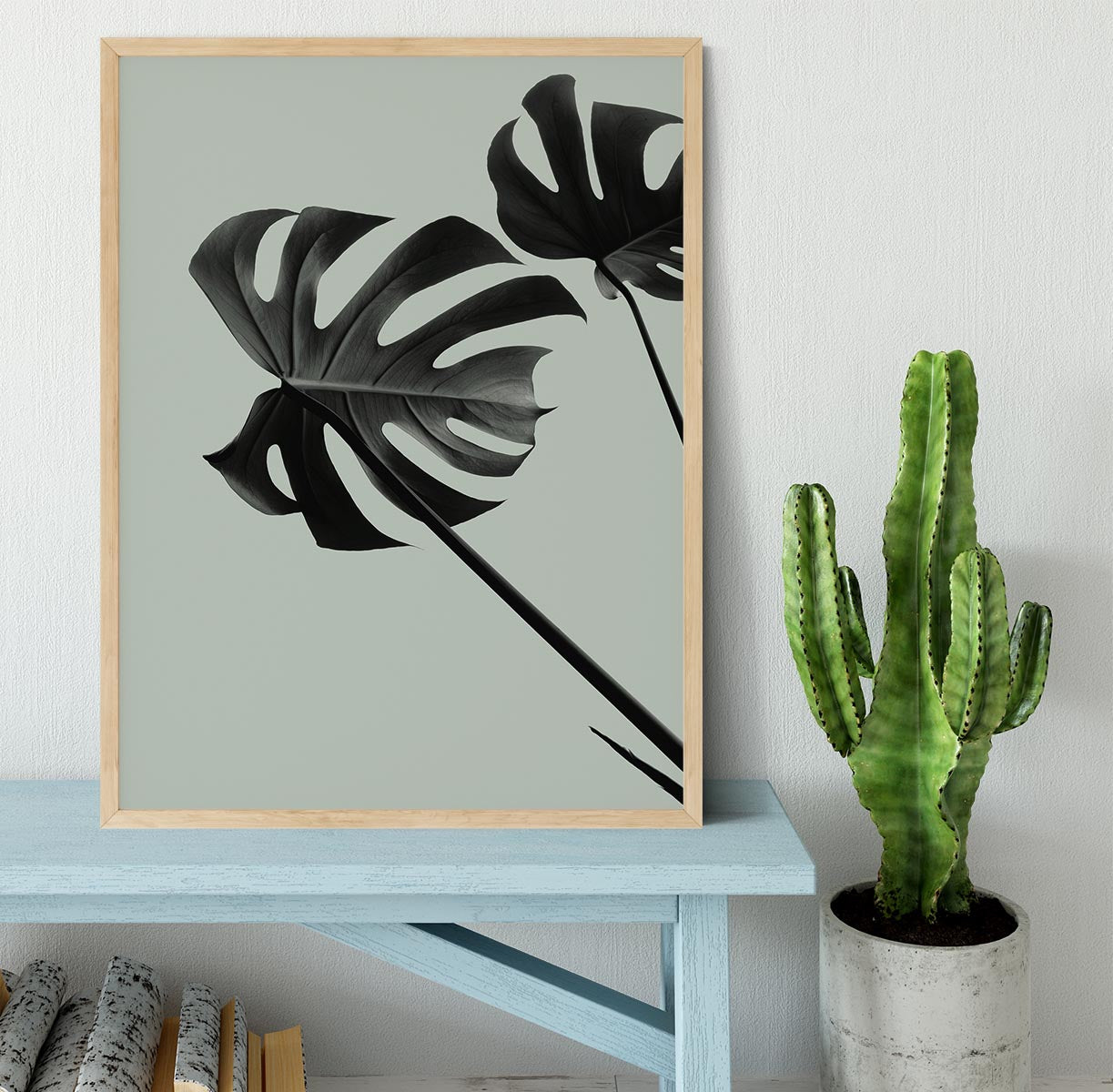 Monstera Teal 09 Framed Print - Canvas Art Rocks - 4