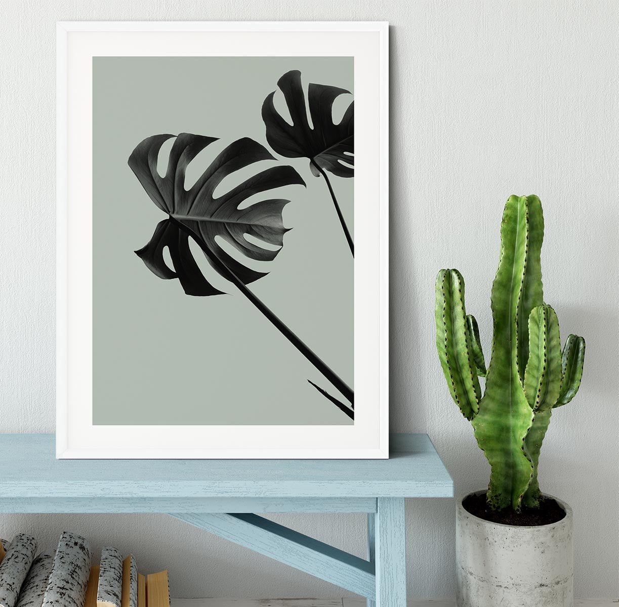 Monstera Teal 09 Framed Print - Canvas Art Rocks - 5